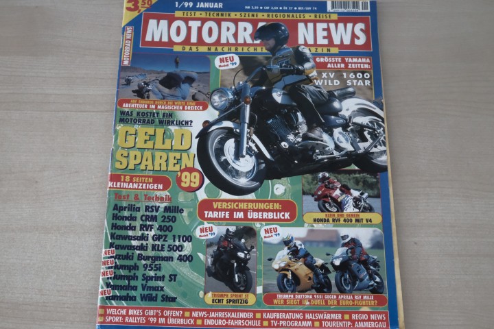 Deckblatt Motorrad News (01/1999)